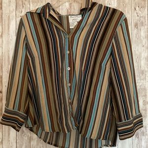 Button Up Striped Blouse, Fred David